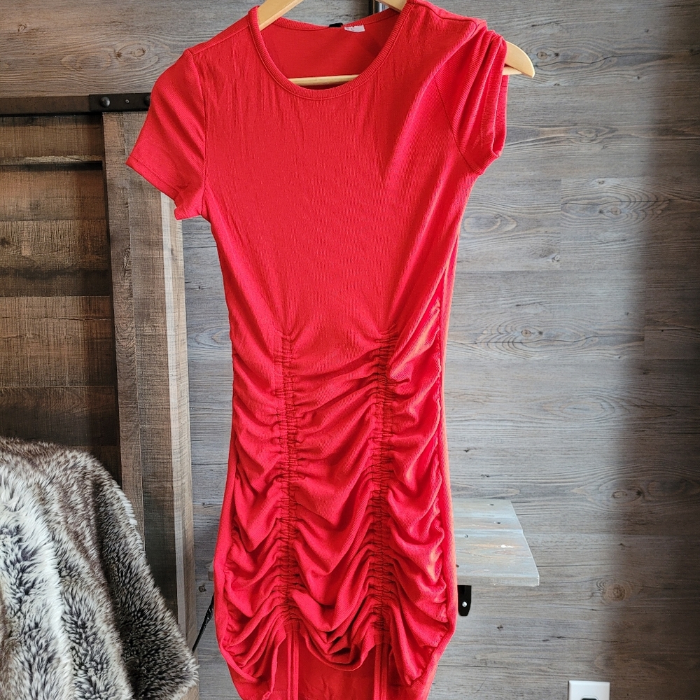 H&M ruched mini dress